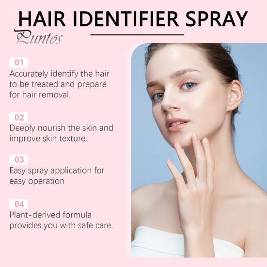 Hair Identifier Spray pro holení obličeje Skin Body All-natural rostlinné extrakty Hydratační obličejové holení Sprej pro péči o vlasy s žiletkami na obočí Jemné