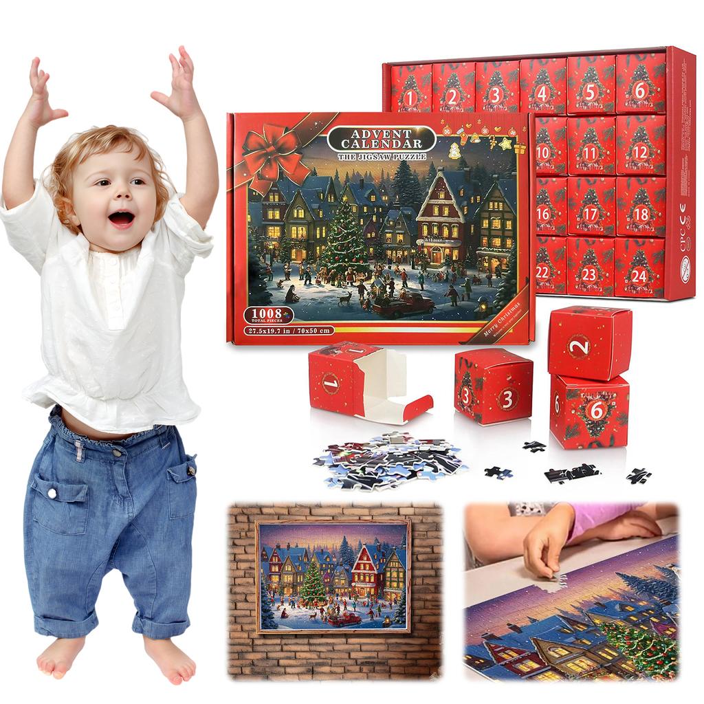 Christmas Puzzle 24 Days Christmas Countdown Calendar 1008 Pieces Jigsaw Puzzles Xmas Countdown Calendar for Adult