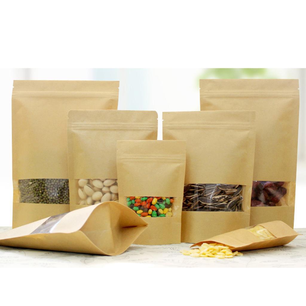 Pack of 50 Kraft Paper Bags with Zipper Closure and Window 18x26 4 Convenient and Stylish Packaging Option
