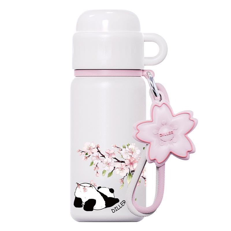 Sakura Panda 2024 Insulated Water Bottle with Lid - Large Capacity for School, Mini Cup for Girls