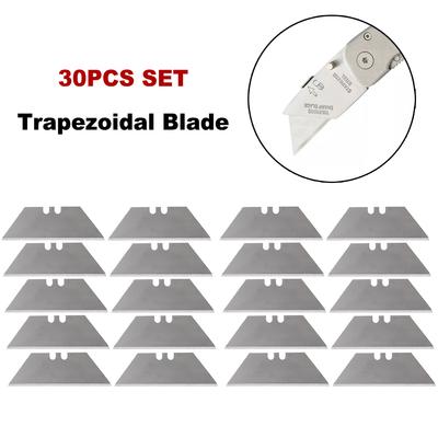 Set de 30 de bucăți Kit de lame trapezoidale Lame de înlocuire Instrumente de tăiere pentru artă, instrumente multifuncționale din oțel carbon 60#