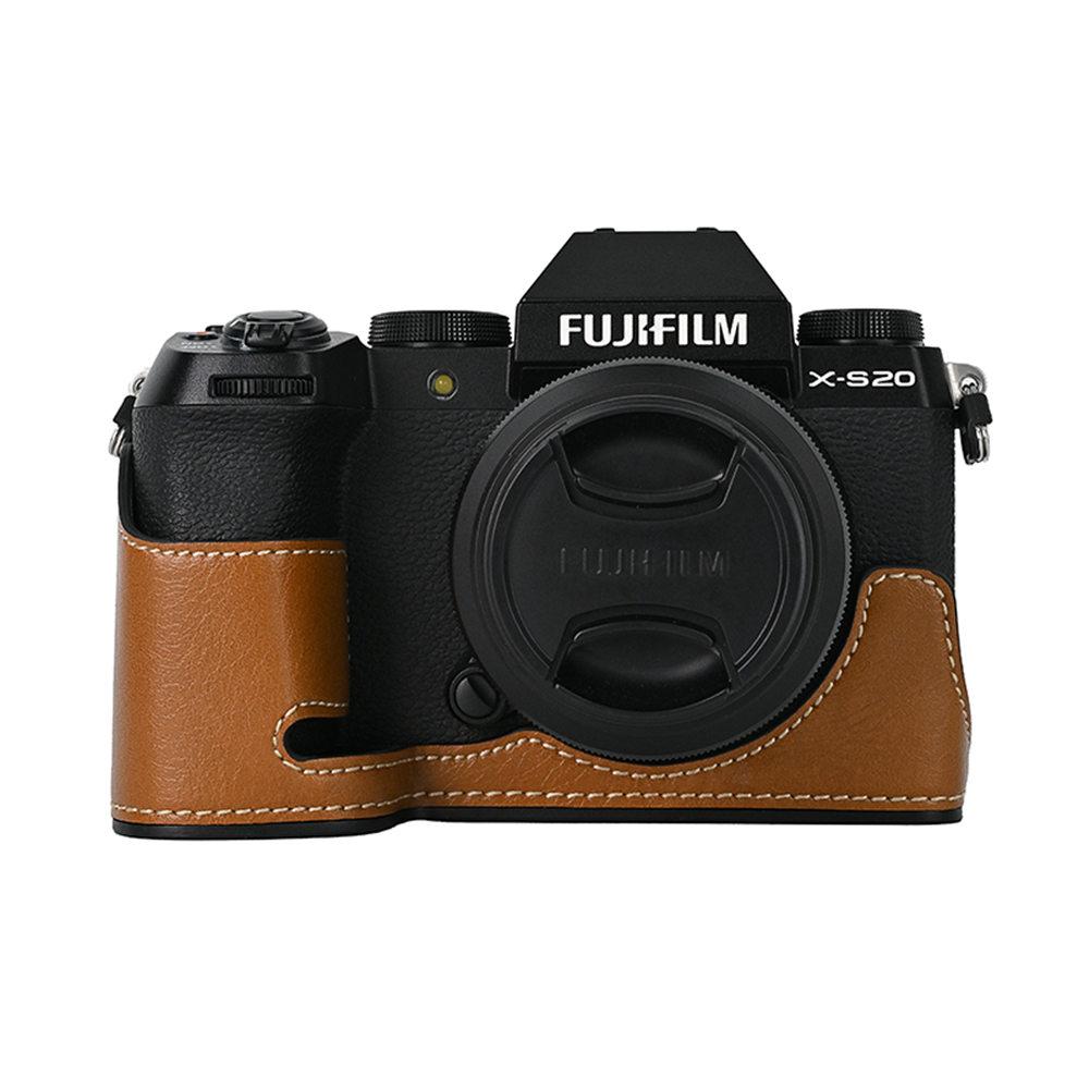 

Получехол из искусственной кожи для камеры Fujifilm XS20 X-S20 с открывающимся дном, защитная крышка коричневый
