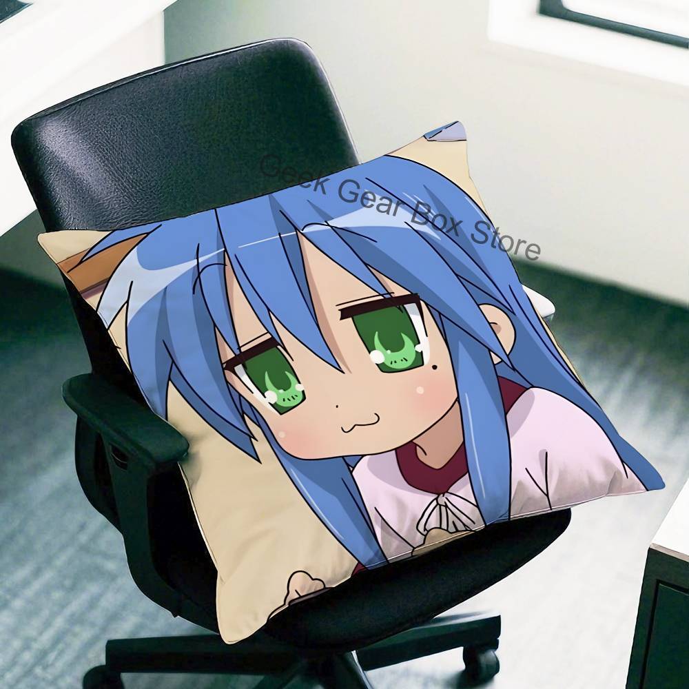 Konata Izumi LLucky SStar Anime Celebrity Merchandise AllMatch Printed Pillow Case Sofa Car Office Room Decoration Protector