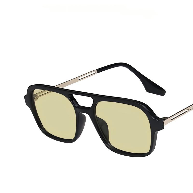 Doppelbügel Hohl Retro Konkav Sonnenbrille Quadratische Rahmen Sonnenbrille Modekleidung Outdoor Wandern Reitbrille Business Casual