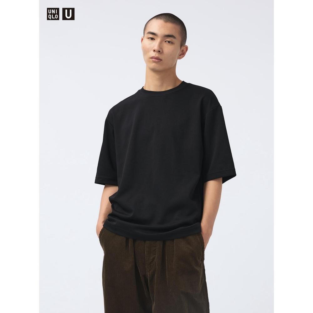 Uniqlo Airism CoTTon Oversized Tričko s kulatým výstřihem T