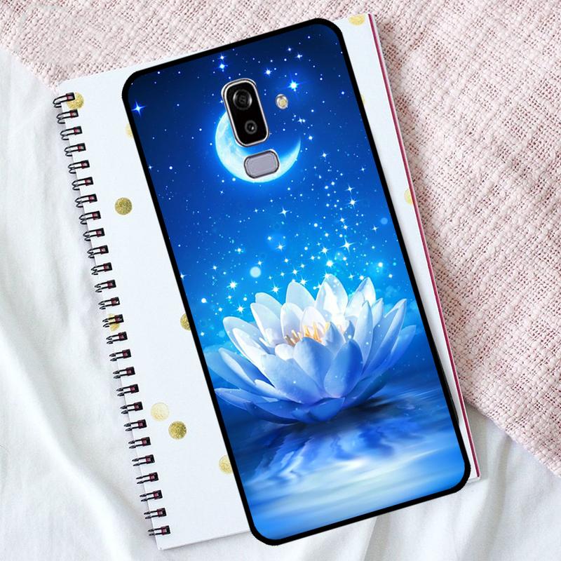 Lotus Blue White Flowers Case For Samsung Galaxy M06 M16 M53 M13 M31 M11 M35 M55 M15 M56 M36 M12 M32 M52 M14 M34 M54
