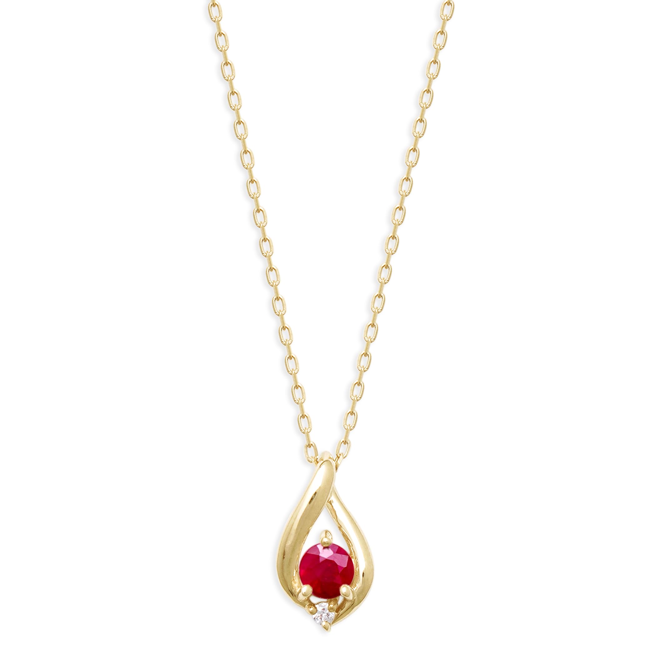 ESTELLE Necklace K10 Yellow Gold July Birthstone Ruby Teardrop Motif [ESTELLE] [Official] [WEB Exclusive] Women s 0452-8191-0019-0000