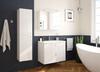 Bathroom Cabinet with Washbasin, Grooved, 60 Cm, White Gloss, Rietti Lamellas