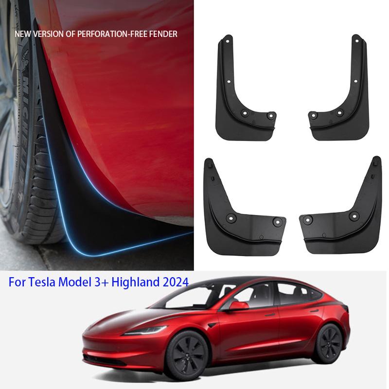 Soft Mud Flaps For Tesla Model 3 Highland 2024 TPE Mudguards Original Design Fender Anti-Snow Anti-Sand Guard Protector