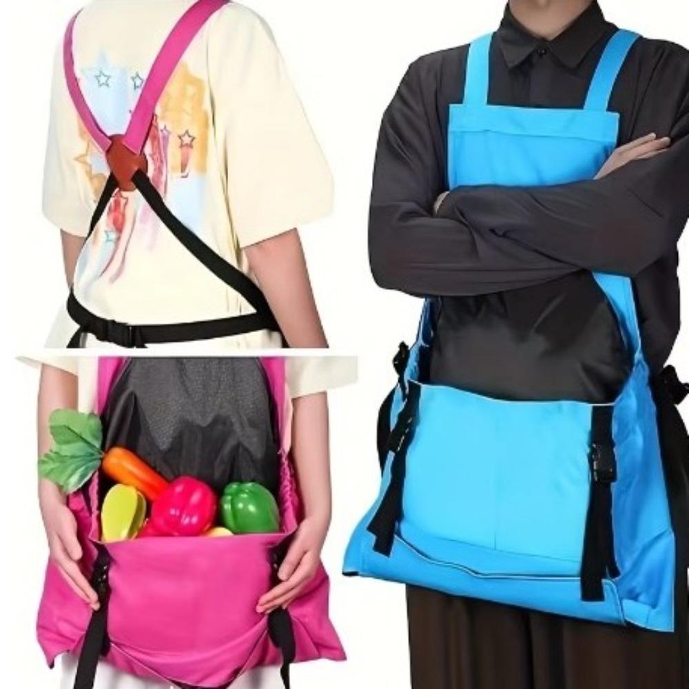 Durable Fabric Harvesting Apron Quick Release Fruit Picking Bag Bib Gardening Apron  Work Tool
