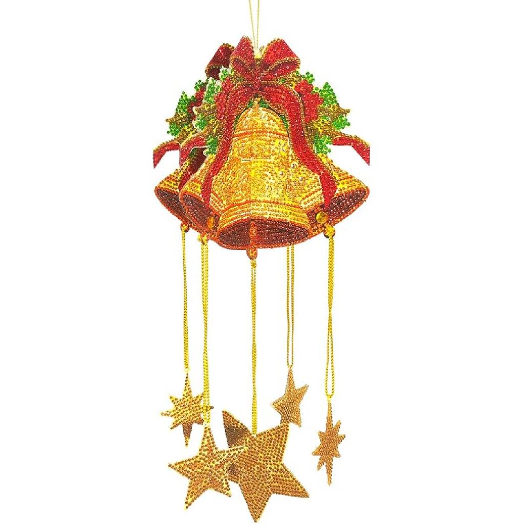 Generic DIY Dotted Diamond Art Painting Wind Chime Kit, Three-Dimensional Sun Catchers Diamonds Dot Paintings Hanging Ornaments, for Spring Garden