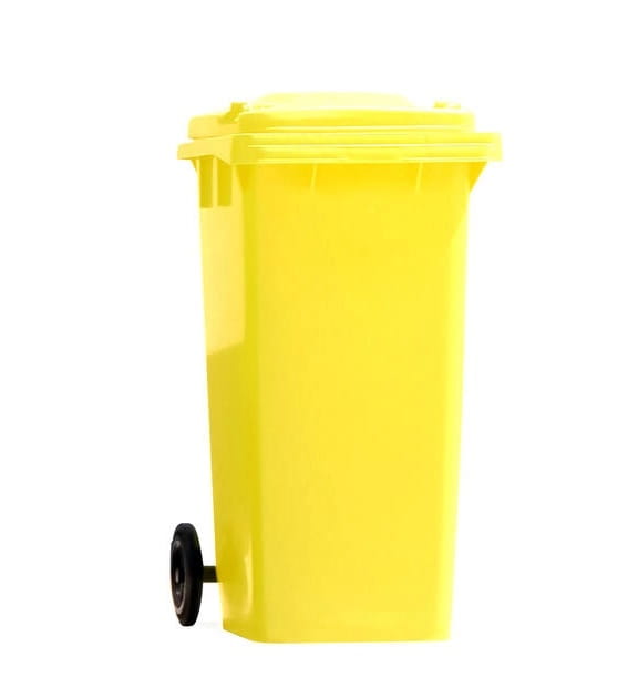 Plastic Trash Container on Wheels
