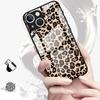 Glass Phone Cover Case for iPhone 17 Pro Max Air 16 XR 13 11 8 15 Plus 12 14 Leopard Print