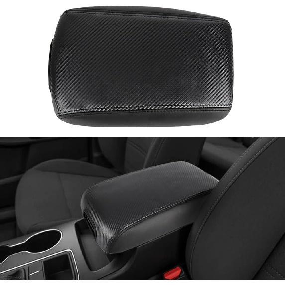 LEXLEY Center Console Pad Armrest Box Cover Waterproof Anti-Scratch Leather Protector Covers For Kia 2016- Sorento-Black Stitches