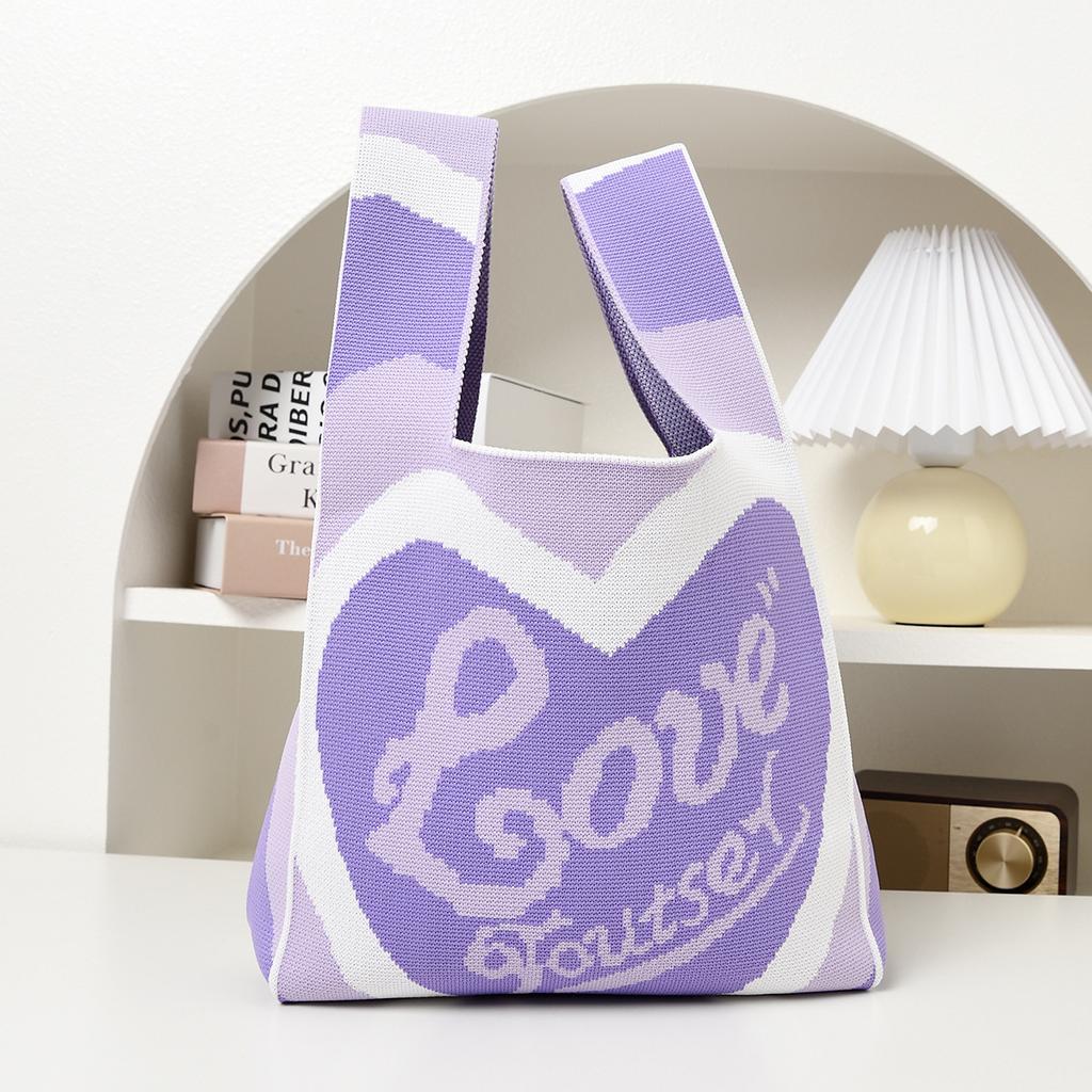 Holiday gift bag knitted bag Muse festival cute flowers to send staff handbag Korean version style gift knitted bag