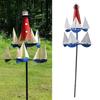 Large Metal Wind Sculpture for Outdoor Decor, Bright Color Sailing Windmills   Sculpture, Nautical Metal Wind   with Pole, Decoration