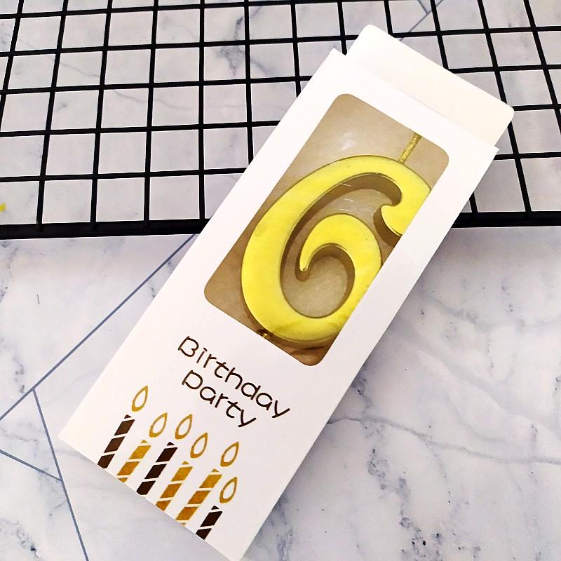 Gold Smokeless Number Candles for Baby's First Birthday Cake - Individual Pack, Creative Design