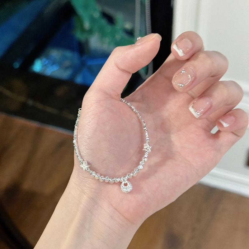 Creative Hammer Style Full Star Silver 925 Bracelet for Women's New In Shattered Small Star Bangles Party Jewelry