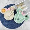 3 pezzi/set set di stoviglie per bambini in paglia di grano, piatti per bambini, piatti per bambini, piatti per bambini, piatti per bambini, cucchiai, forchette