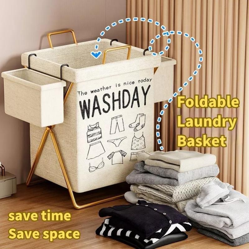 1Pc Large Capacity Dirty Clothes Basket Folding Storage Laundry Storage Box With Handle Foldable Storage Bag