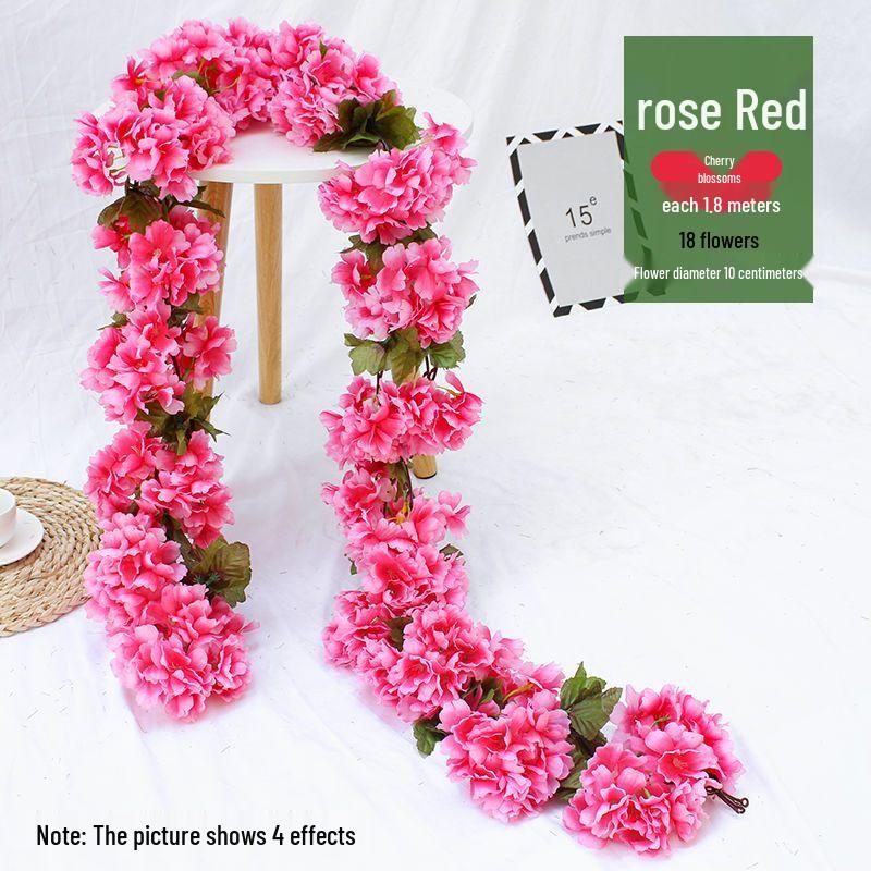 Artificial Rose Vine Garland for Air Conditioning Pipe Decoration