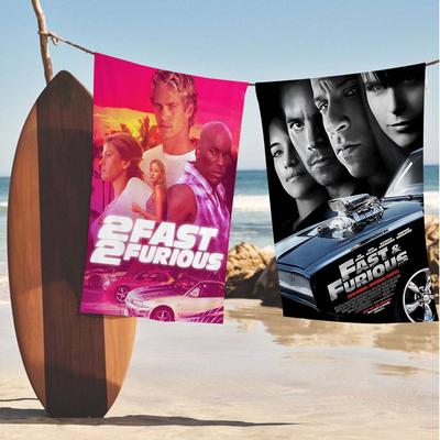 Fast And Furious Classic Vintage Anime Beach Swimming Towel Absorbent Washcloth Children's Gifts For Kids Travel Camping Gym
