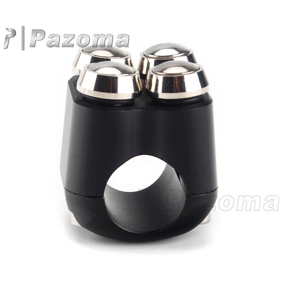 Motorcycle Black & Chrome 7/8 Handlebar Switch 4 Button Hand Control Switch Momentary Switch SA-001
