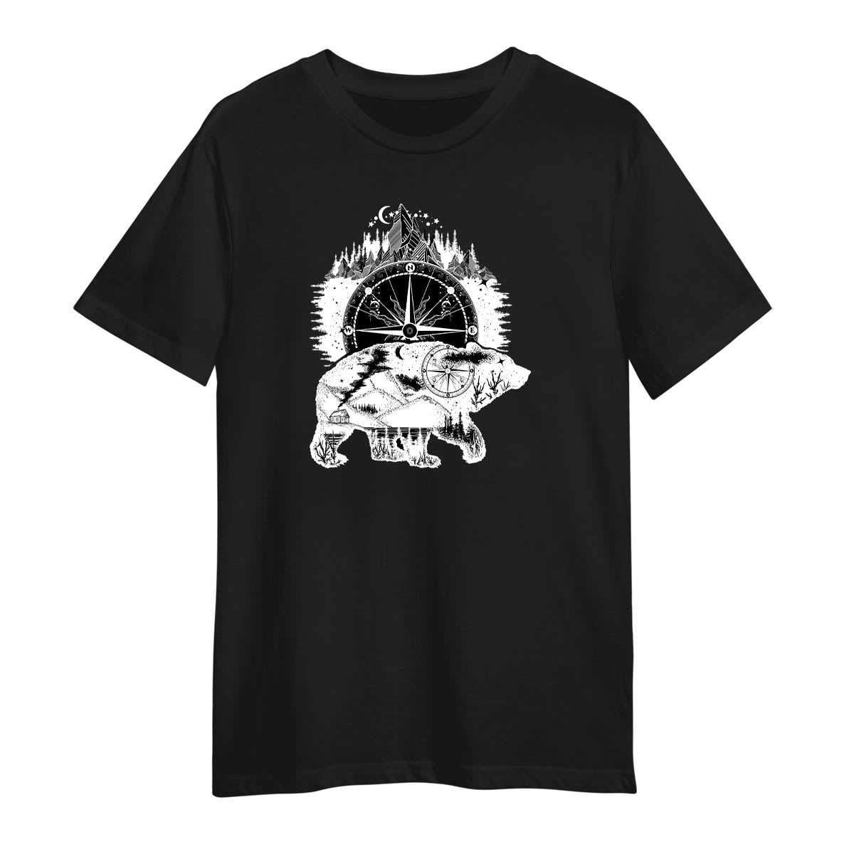 

Abstract Polar Bear T Shirt Black White Unique Graphic Design Tees XXXL чорний