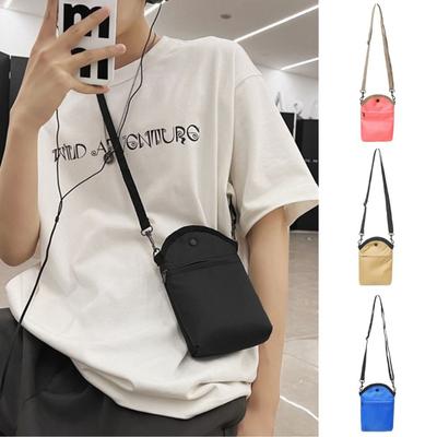 Adjustable Strap Mini Square Bag Large Capacity Mobile Phone Bag Nylon Crossbody Bag  Travel