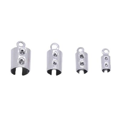 Stainless Steel Rope Clamp Jewelry Tool Leather Cord Crimp Beads Ends Caps Fastener Bracelet Bracelet Connectors