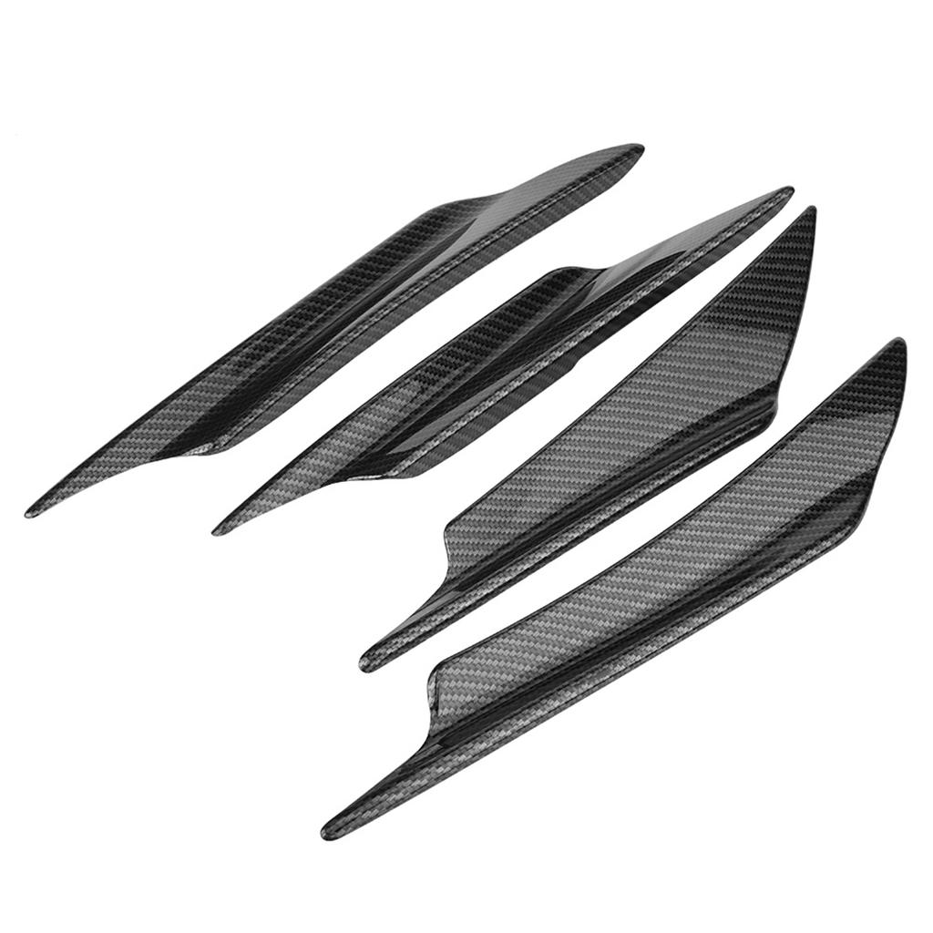 4pcs Car Front Bumper Deflector Lip Splitter Fins Canards Body Spoiler Carbon Fiber