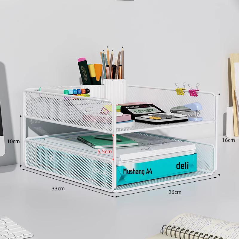 Multi-Layer Desk Organizer for Office Supplies and File Storage