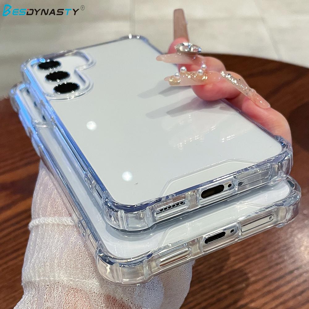 Luxury Hybrid Shockproof Case For Samsung Galaxy S25 Edge S24 FE S23 S21 FE S22 Plus Ultra A56 A36 Transparent Clear Hard Case