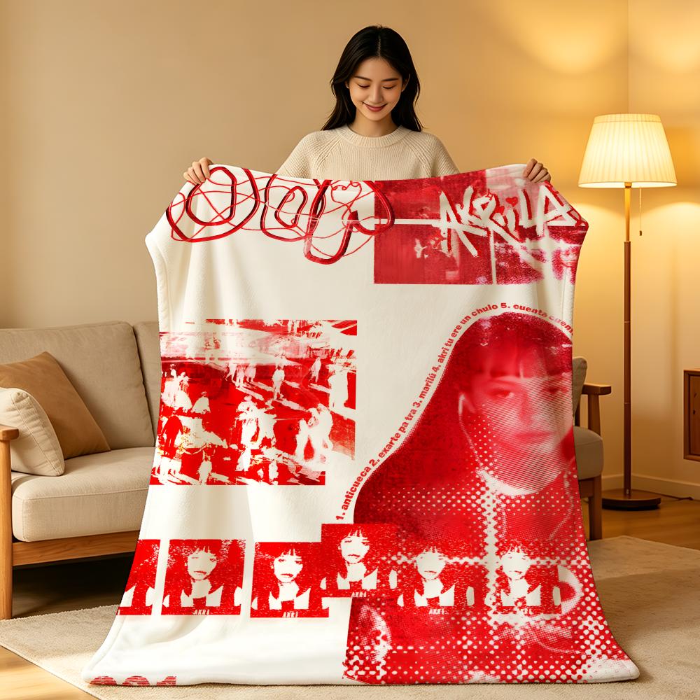 Music A-Akriila Throw High-Density Short Plush Blanket Soft Skin-Friendly for Sofa Nap Air-Conditioned Room