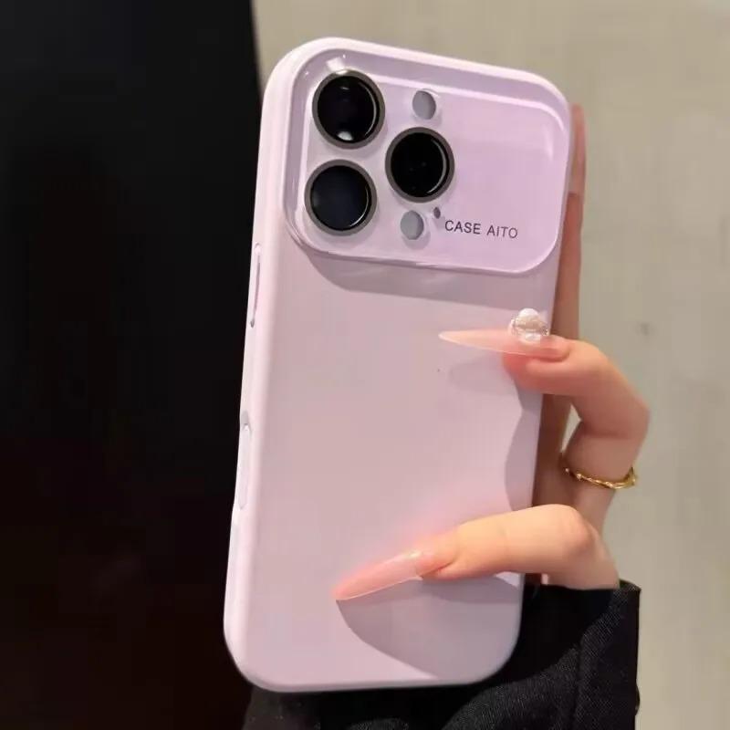 Large Window Liquid Silicone Original Soft Phone Case For iPhone 17 Air 17 16 15 14 13 12 Pro Max Funda Instantly Turn Series