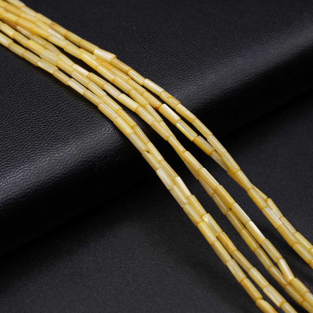 Grânulos de concha de água doce natural tingidos longo tubo isolamento grânulo para fazer jóias diy colar pulseira brincos acessório