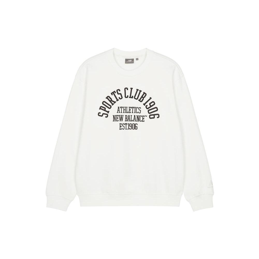 New Balance Sport Club Pullover Asia Sizing White Black Unisex 5CD38491-IV XL