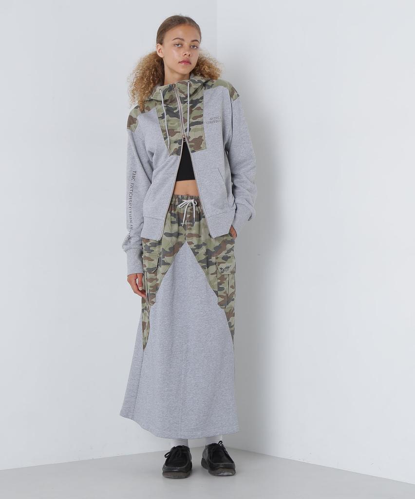 Avirex CROSSOVER RIPSTOP COMBI F SKIRT, Women's, 020, Gray, 783-4216605