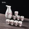 Taoshi Ceramic Chinese Baijiu Set (1 Pot, 8 Cups)