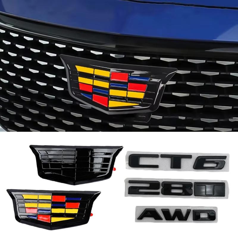 For Cadillac CT6 40T 28T AWD 2025 New Car Front Grille Emblems Rear Trunk Logo Decals Fender Badge Cover Stickers Accessories
