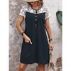 JPNTKY Moda Estiva Primaverile Manica Corta Girocollo Abiti Casual