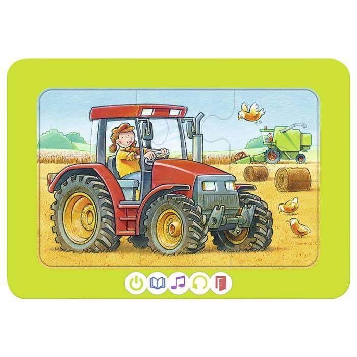 Puzzle - RAVENSBURGER - 227 - tiptoi® - 3 puzzles (tracteur, pelle, camion) - 6 pièces avec sons