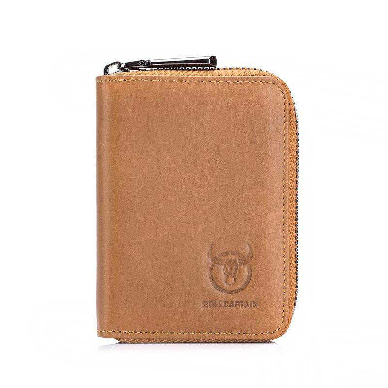 Men's Wallet Made of 100% Genuine Leather, Short, Multifunctional, Small Driver's License, Zero Wallet, Anti-theft and Anti Brushing