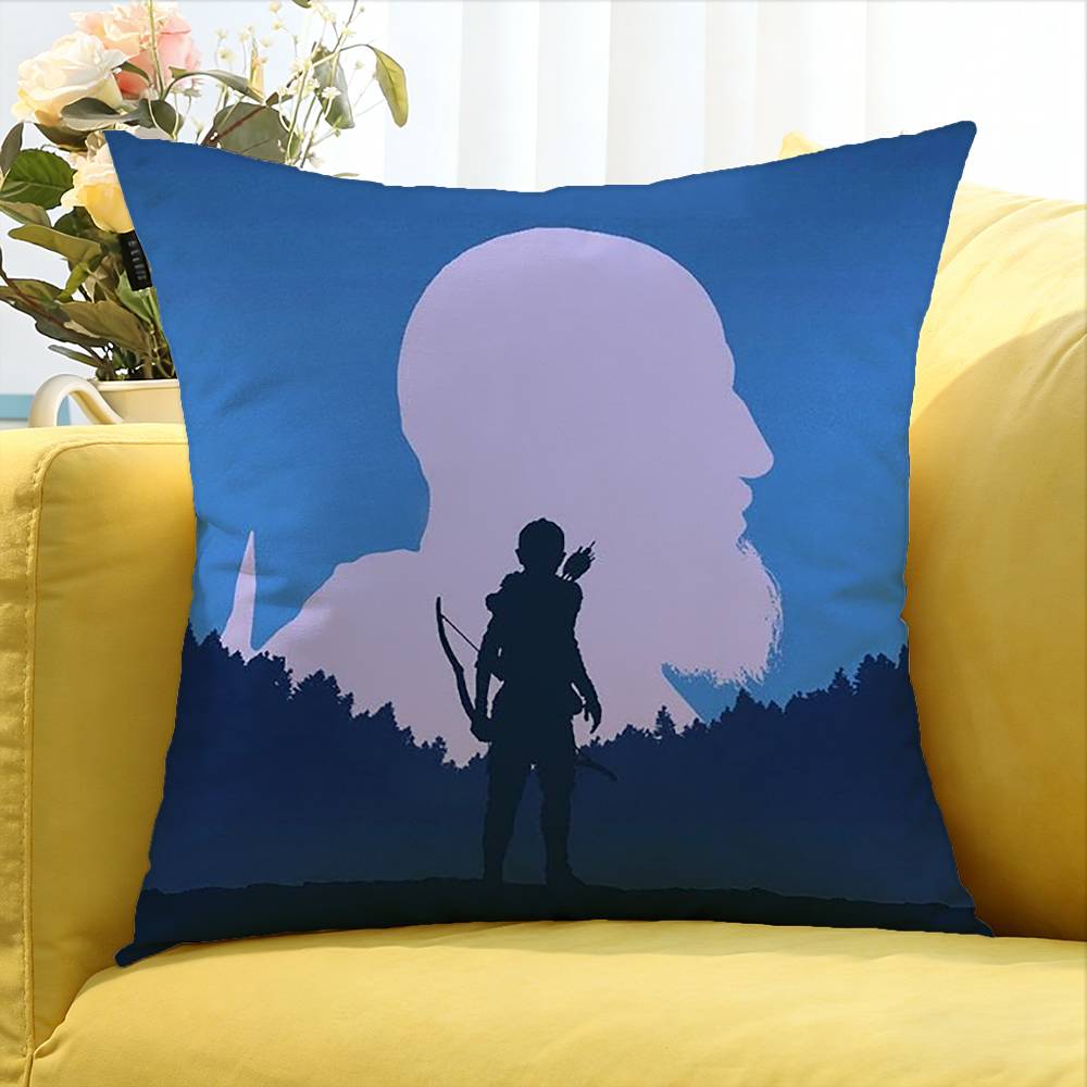 Game God of War   Various Sizes Square Pillow Case For Car Home Bedchamber Decor