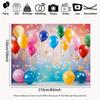 1 polyester fotoachtergrondbanner - met kleurrijke ballon- en stersymbolen, voor verjaardagen en jubilea
