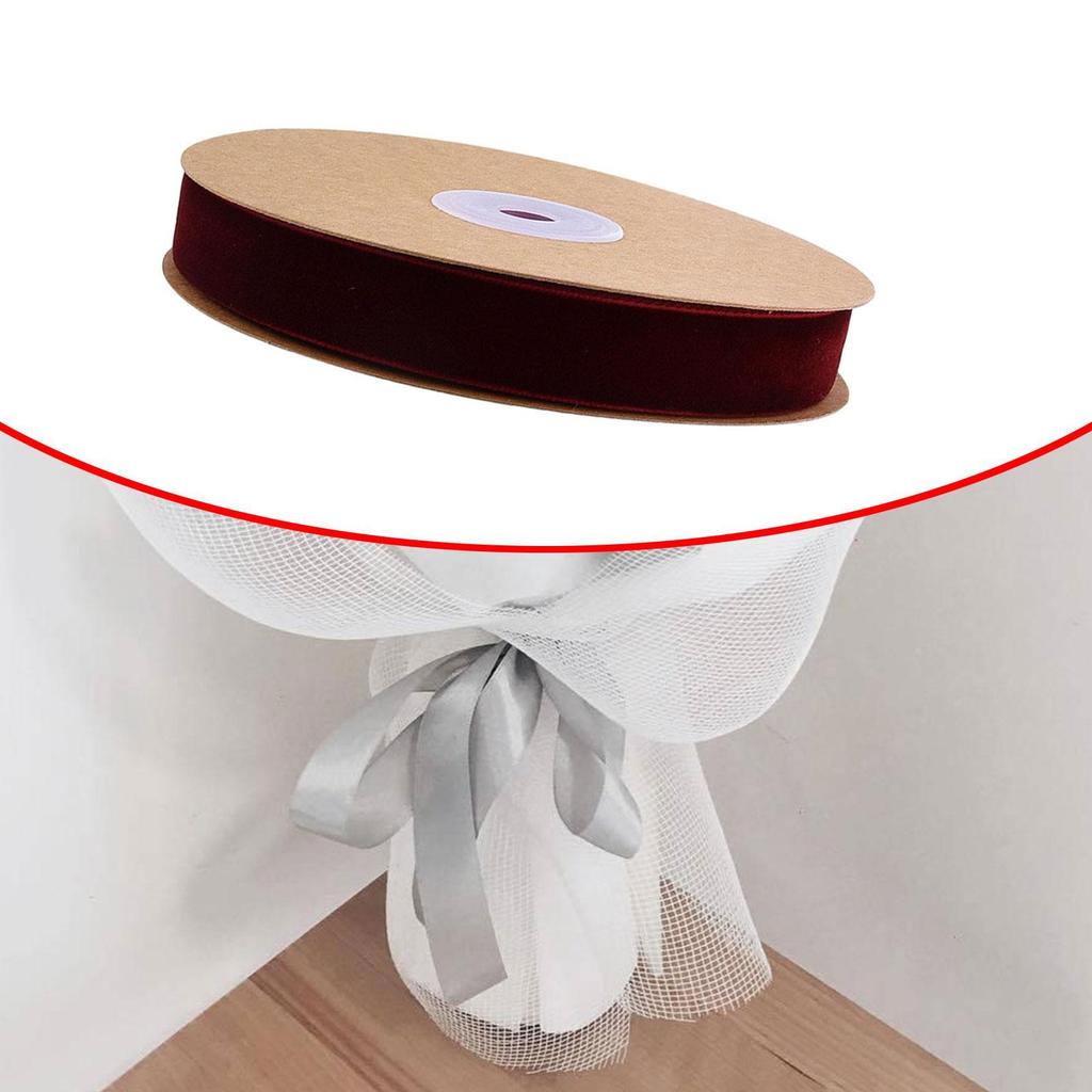 Velvet Ribbon Multipurpose Single Face Decorative Ribbon for Birthday Craft Projects Anniversary Gift Wrapping Bridal Bouquet