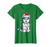 Siberian Husky Santa Christmas Tree Lights Xmas Gifts T Shirt 100 Cotton Short Sleeve ONeck Casual Tshirts New Size S3XL