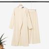 ZANZEA Women Slit Hem Long Blouse with Long Pants Elegant Casual Long Sleeve Two Piece Suit Sets