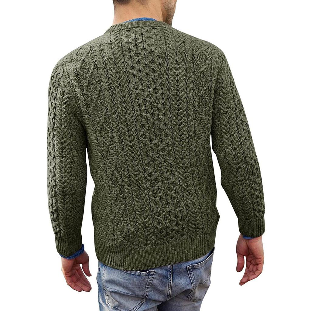 Herregenser Solid Fashion Rundhals Langermet strikket Topp