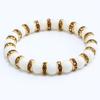 8mm White Porcelain Beads Rhinestone Bracelet: Trendy Unisex Wristband with Hand Rope